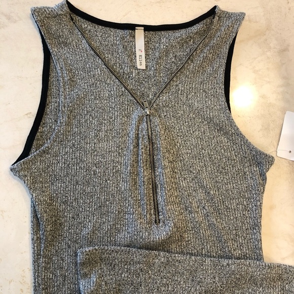Slim Fit Sleeveless Gray Rib Knit Dress NWT Large - Picture 1 of 7